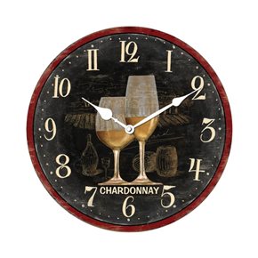 RELOJ DE PARED MDF D28.8X3.5CM COPAS CHARDONNAY