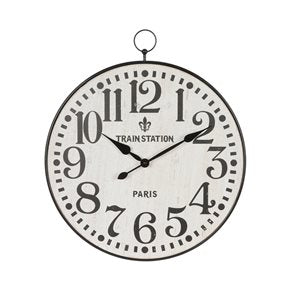 RELOJ DE PARED HIERRO D50X57.5X4.5CM TRAIN STATION