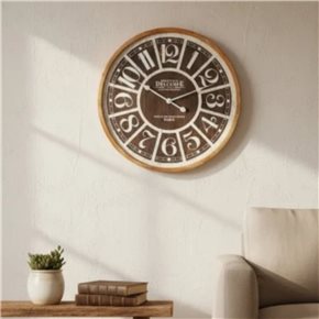 RELOJ DE PARED MDF D68X68X3.8CM NUMEROS ENCUADRADOS