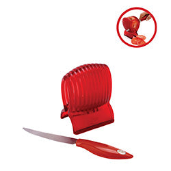 SET X2 PIEZAS SOPORTE Y CUCHILLO P/ CORTAR TOMATE JO!E