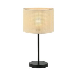 LAMPARA DE MESA D25x45CM TEJIDO/METAL BEIGE/NEGRO
