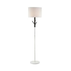 LAMPARA DE PIE D38x160CM TELA/METAL BLANCO
