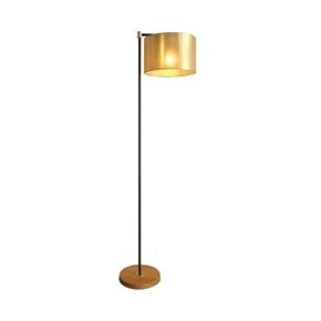 LAMPARA DE PIE 32x40x152CM SEDA/METAL DORADO/NEGRO