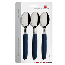 SET 6 CUCHARAS DE MESA MANGO PLASTICO AZUL