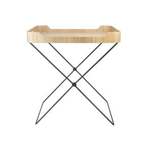 MESA AUXILIAR RECT C/ASAS 55X40/H57CM MADERA CLARA