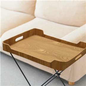 MESA AUXILIAR RECT C/ASAS 55X40/H57CM MADERA CLARA