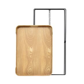 MESA AUXILIAR RECT C/ASAS 55X40/H57CM MADERA CLARA