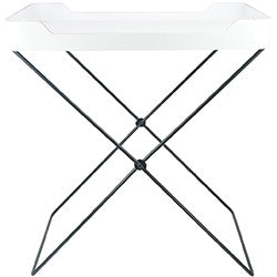 MESA AUXILIAR RECT C/ASAS 55X40/H57CM MADERA BLANCA