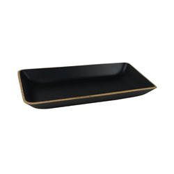 FUENTE RECTANGULAR MADERA NEGRA 25X14/H3CM
