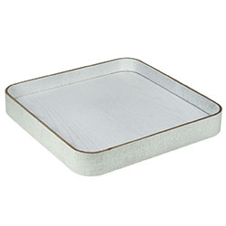 BANDEJA CUADRADA 35X35/5CM MADERA BLANCA