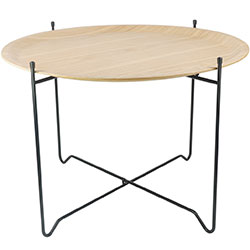 MESA BANDEJA REDONDA D60/H42CM MADERA CLARA
