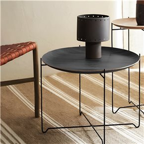MESA BANDEJA REDONDA D60/H42CM MADERA NEGRA