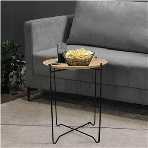 MESA AUXILIAR REDONDA D41/H52CM MADERA CLARA