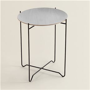 MESA AUXILIAR REDONDA D41/H52CM MADERA BLANCA