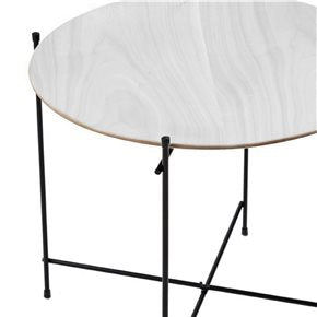 MESA AUXILIAR REDONDA D41/H52CM MADERA BLANCA