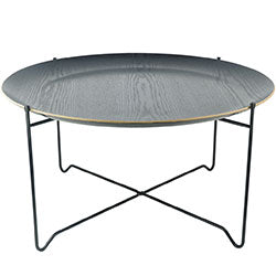 MESA AUXILIAR REDONDA D70/H37CM MADERA NEGRA