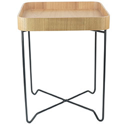 MESA AUXILIAR CUADRADA 35X35/H45CM MADERA CLARA