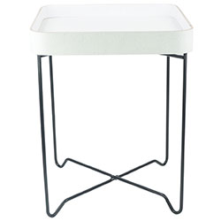 MESA AUXILIAR CUADRADA 35X35/H45CM MADERA BLANCA