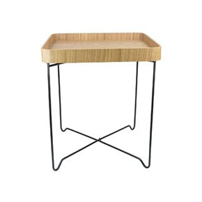 MESA AUXILIAR CUADRADA 45X45/H52CM MADERA CLARA