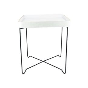 MESA AUXILIAR CUADRADA 45X45/H52CM MADERA BLANCA