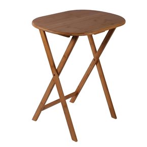 MESA OVAL BAMBOO 61X42X66CM PLEGABLE