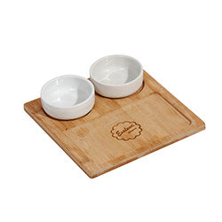 COPETINERO CUADRADO C/ 2 BOWLS EVALUNA.  22X21X4CM