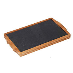 BANDEJA RECTANGULAR PIEDRA Y BAMBOO 40X23X2CM