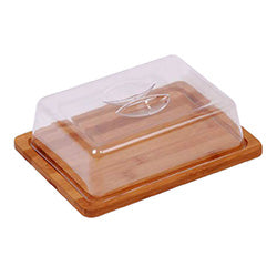 QUESERA MADERA BAMBOO C/ACRILICO 25x19x7.5CM NATURAL