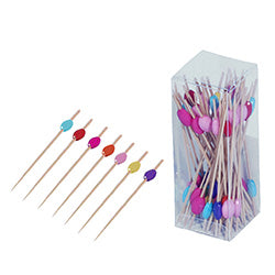 SET 50 PINCHOS MADERA BAMBOO L12CM NATURAL
