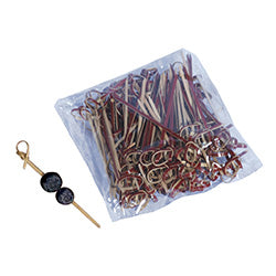 SET 50 PINCHOS MADERA BAMBOO L10CM NATURAL