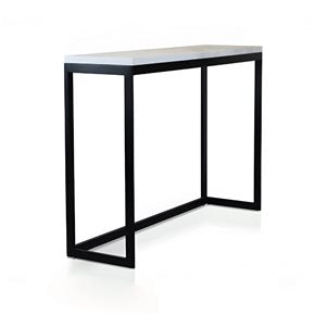 CONSOLA METAL/MARMOL 93x26x77CM BLANCO Y NEGRO