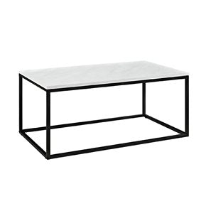 MESA RATONA METAL/MARMOL 106x60x45CM BLANCO/NEGRO