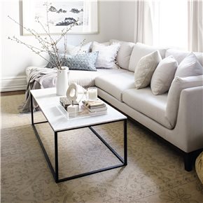 MESA RATONA METAL/MARMOL 106x60x45CM BLANCO/NEGRO