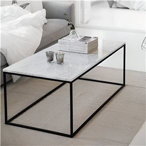 MESA RATONA METAL/MARMOL 106x60x45CM BLANCO/NEGRO