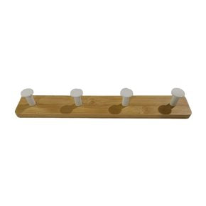 PERCHERO DE PARED 4 COLGADORES BAMBOO NATURAL/BCO