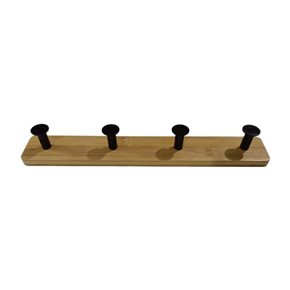 PERCHERO DE PARED 4 COLGADORES BAMBOO NATURAL/NEG.
