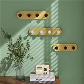 PERCHERO DE PARED 4 COLGADORES BAMBOO NATURAL/NEG.