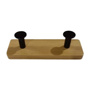 PERCHERO DE PARED 2 COLGADORES  BAMBOO NATURAL/NEG.