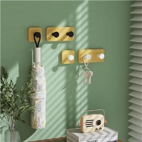 PERCHERO DE PARED 2 COLGADORES  BAMBOO NATURAL/NEG.