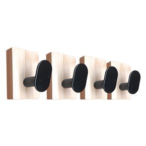 SET X4 PERCHEROS DE PARED CUAD. ADHESIVOS NAT/NEG
