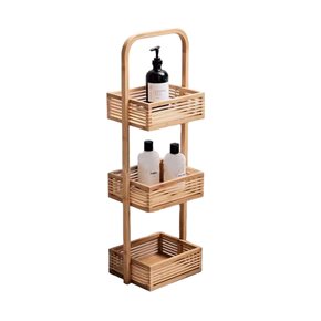ESTANTERIA 3 NIVELES 38X24X76CMS BAMBOO NATURAL