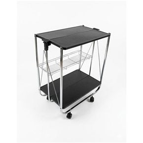 CARRITO PLEGABLE 3NIVELES 40x63x70CM NEGRO Y METAL