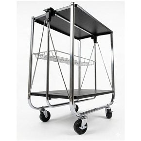 CARRITO PLEGABLE 3NIVELES 40x63x70CM NEGRO Y METAL