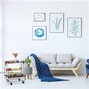 CARRITO PLEGABLE 3NIVELES 40x63x70CM NEGRO Y METAL