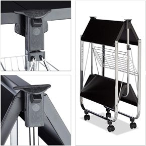 CARRITO PLEGABLE 3NIVELES 40x63x70CM NEGRO Y METAL