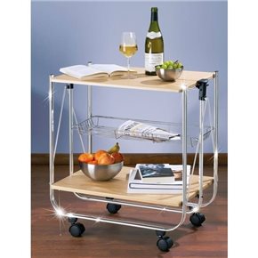 CARRITO PLEGABLE 3 NIVELES 40x63x70CM MADERA/METAL