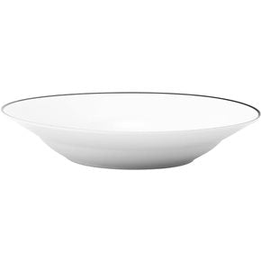 PLATO HONDO D23CM BLANCO C/BORDE NEGRO PORCELANA