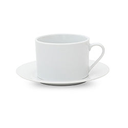 TAZA DE TE C/ PLATO 220ML BLANCO PORCELANA SELECTA