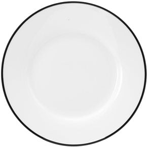 PLATO D15CM BLANCO C/BORDE NEGRO PORCELANA