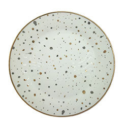 PLATO REDONDO POSTRE 19CM LUNARES DORADOS SELECTA